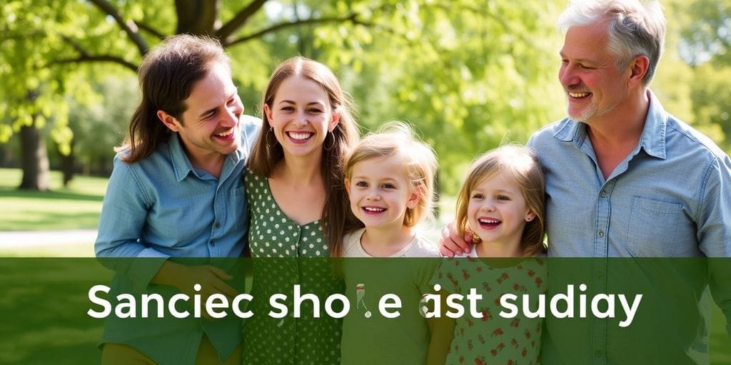 Happy family in a sunny park