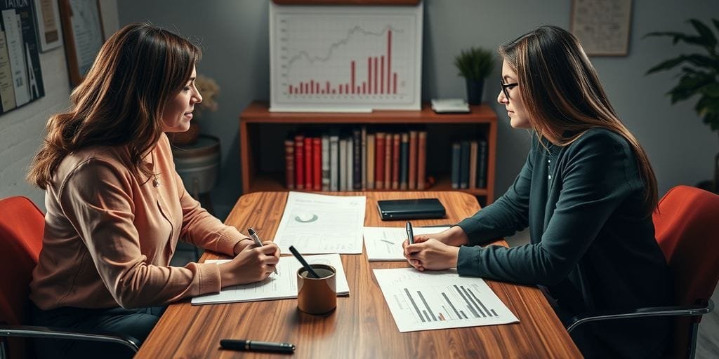 Discussão financeira entre duas pessoas